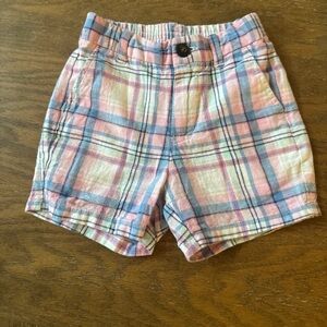 Janie and Jack BOY 12-18 Mth plaid ZipL Shorts & Polo Shirt Embroidered Bunny